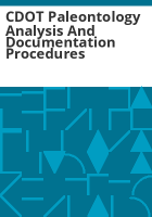 CDOT_paleontology_analysis_and_documentation_procedures