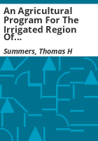 An_agricultural_program_for_the_irrigated_region_of_northern_Colorado